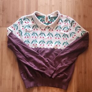 Stylish Purple and Cream Sweater